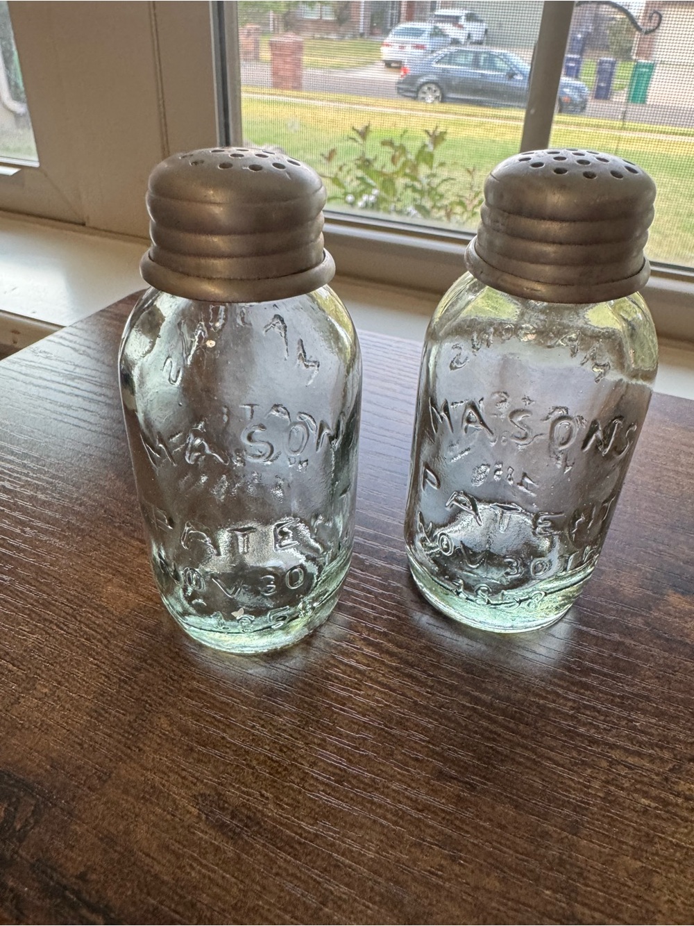 Vintage Mason’s Patent Nov 30th 1858 Mini Salt & Pepper Shakers